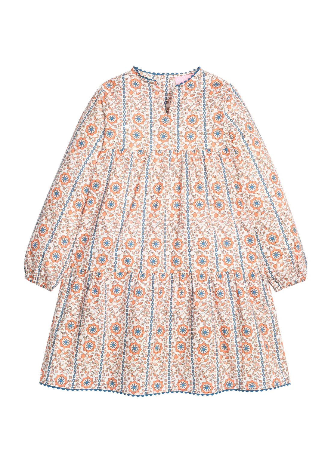 Pre-Order Long Sleeved Positano Dress - Verbier Vines Orange