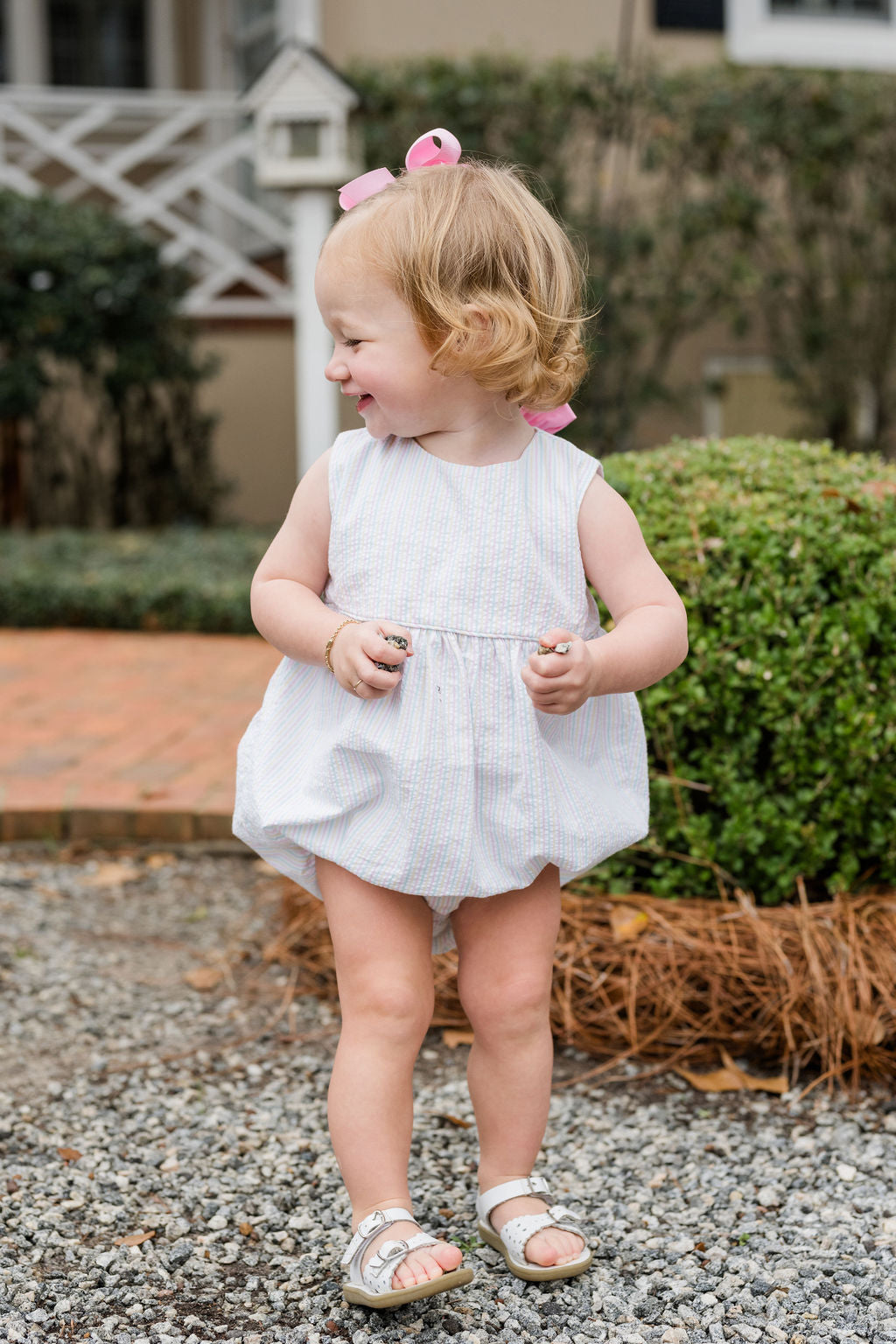 Pre-Order Spring Seersucker Lottie Bubble - Born Childrens Boutique