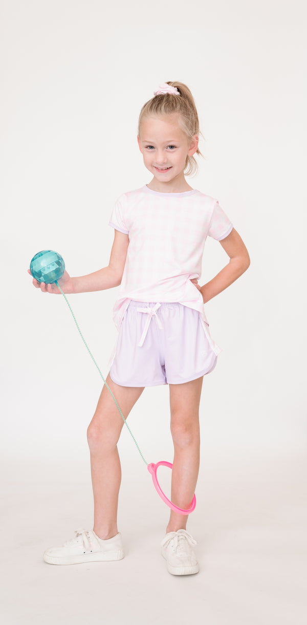 Pre-Order Annie Short - Lavender w/ Light Pink Buff Check - Born Childrens Boutique