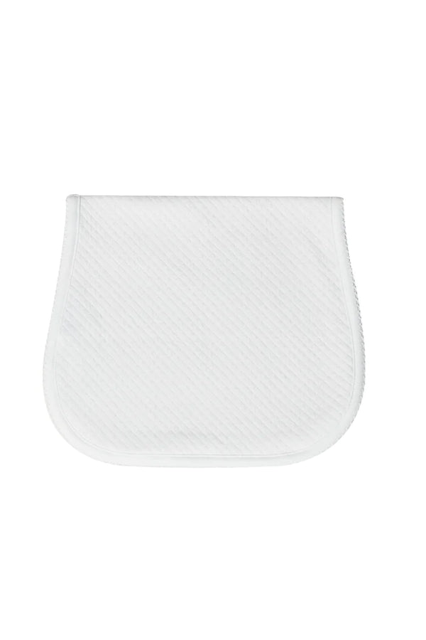 Milano Baby Burp Cloth, White Picot - Born Childrens Boutique