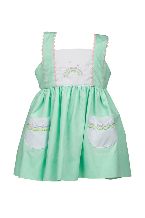 Pre-Order Mariana Mint Rainbow Dress - Born Childrens Boutique
