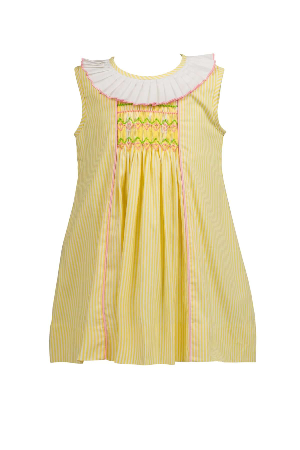 Nora Yellow Microcheck Dress - Born Childrens Boutique