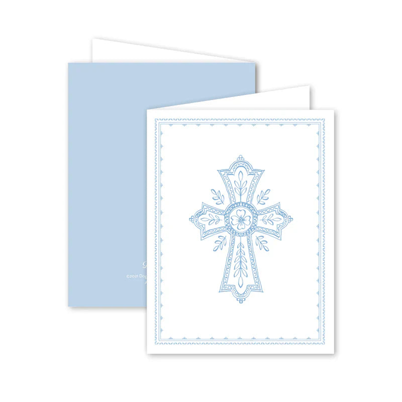 Neoclassic Cross Blue Card - Born Childrens Boutique