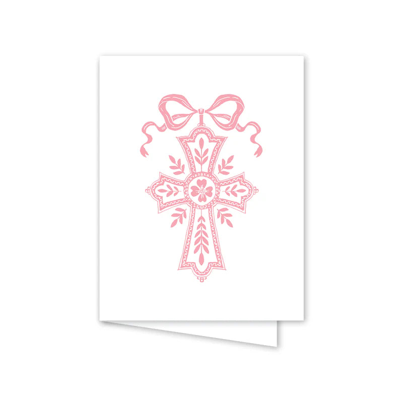 Neoclassic Cross Pink Card - Born Childrens Boutique