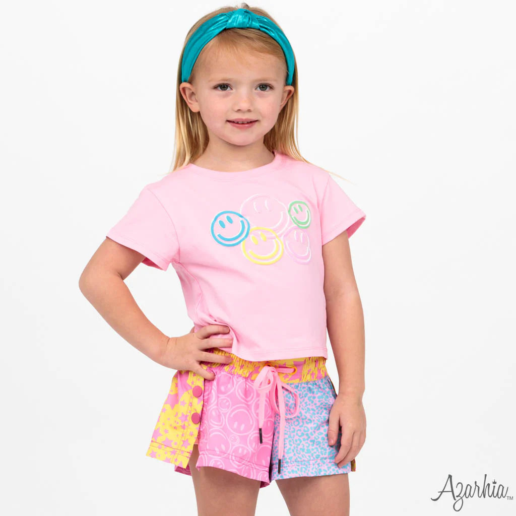 Star/Smiley Color Block Short - Born Childrens Boutique