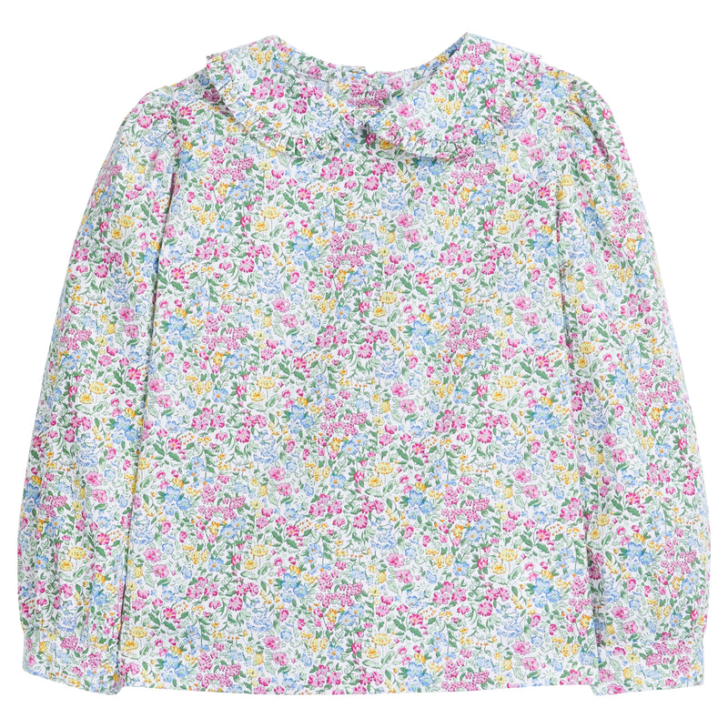 Ruffled Peter Pan Blouse - Green Gables - Born Childrens Boutique