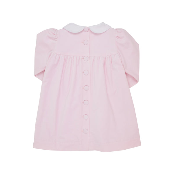 Patsy's Dinner Party Dress (Velveteen) Palm Beach Pink With Worth Avenue White Collar - Born Childrens Boutique