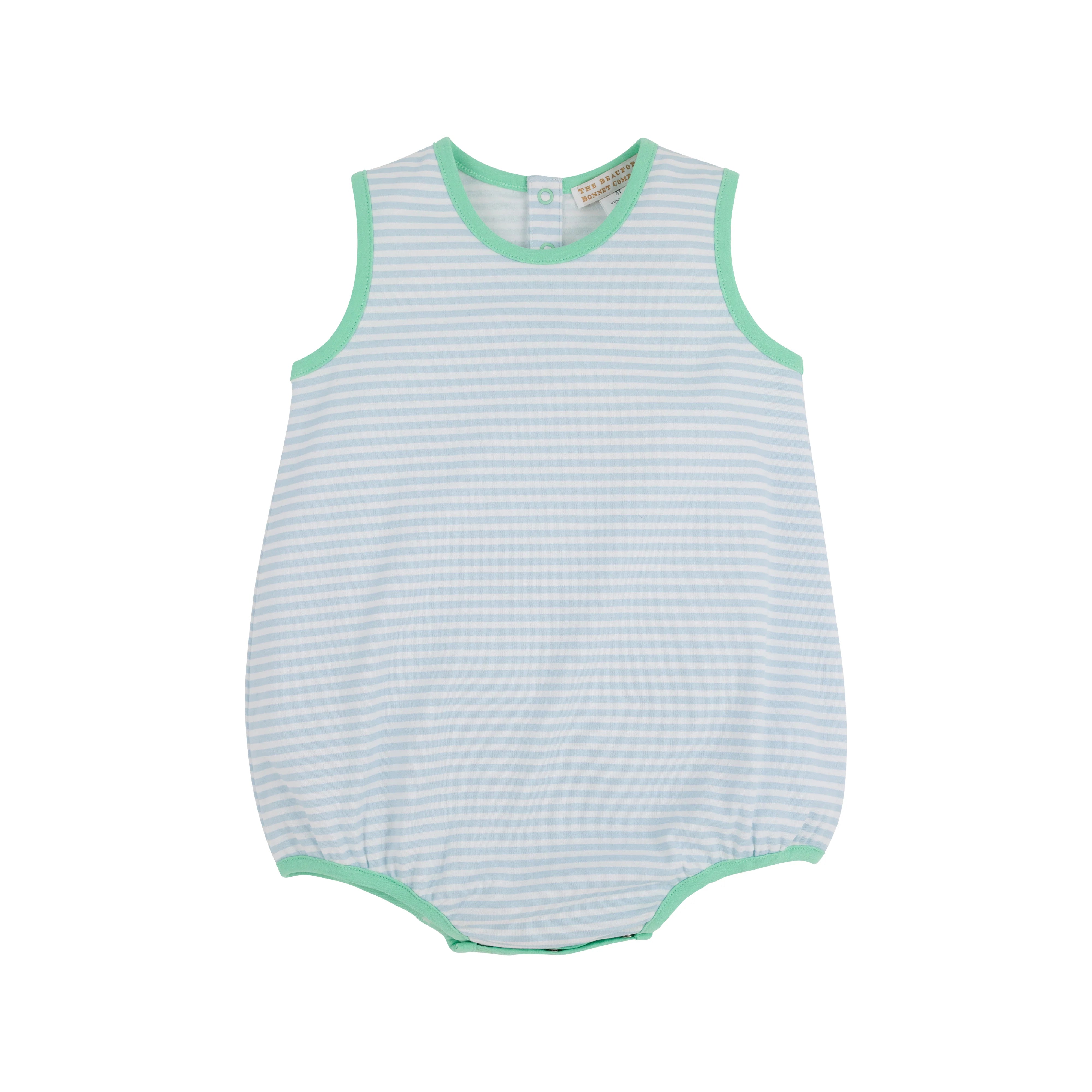 Patton Play Bubble - Buckhead Blue Stripe with Grace Bay Green - Born Childrens Boutique