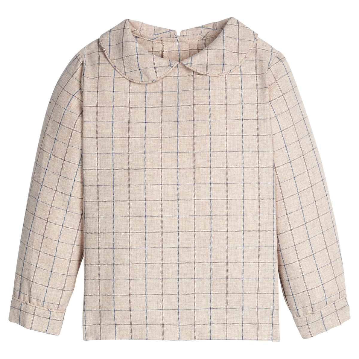 Peter Pan Shirt - Durham Windowpane - Born Childrens Boutique