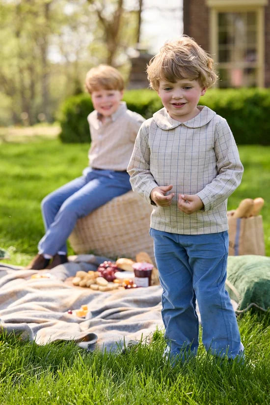 Pull On Pant - Stormy Blue Corduroy - Born Childrens Boutique