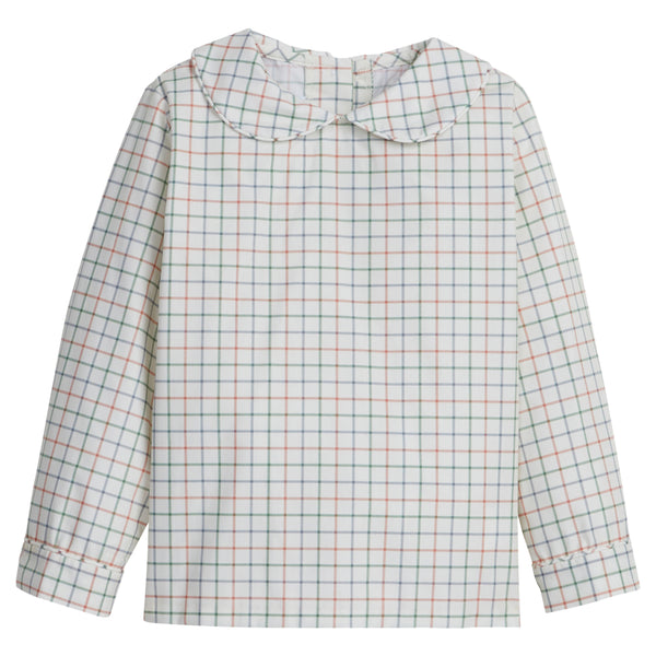 Peter Pan Shirt - Hunter Tattersall - Born Childrens Boutique