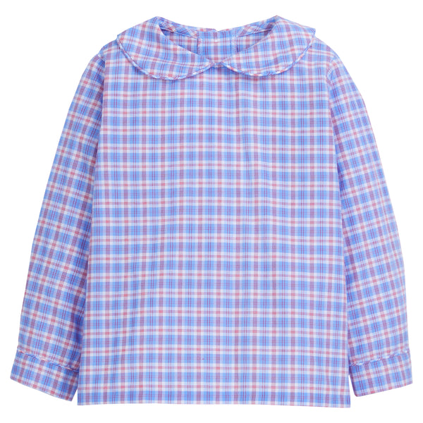 Peter Pan Shirt - Paddington Plaid - Born Childrens Boutique