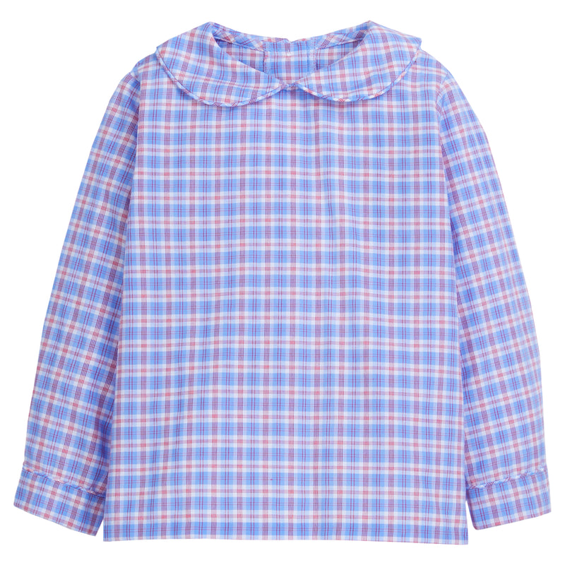 Peter Pan Shirt - Paddington Plaid - Born Childrens Boutique