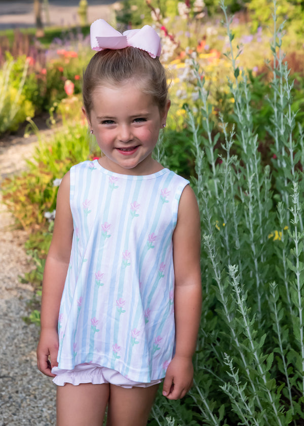 Pre-Order Lottie Bloomer Set - Floral Pastel Stripe - Born Childrens Boutique
