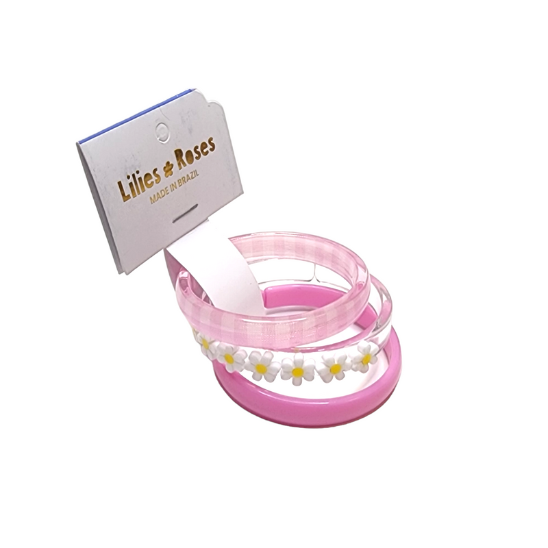 White Daisy & Pink Bangles - Born Childrens Boutique
