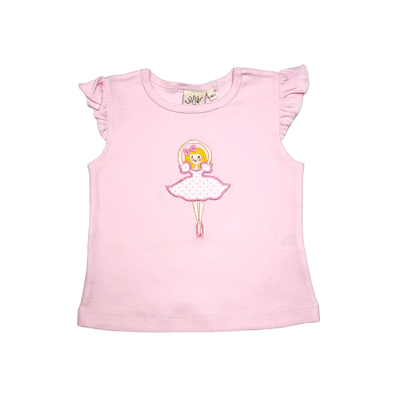 ITS229 Girl Flutter Sleeve Blonde Ballerina - Born Childrens Boutique
