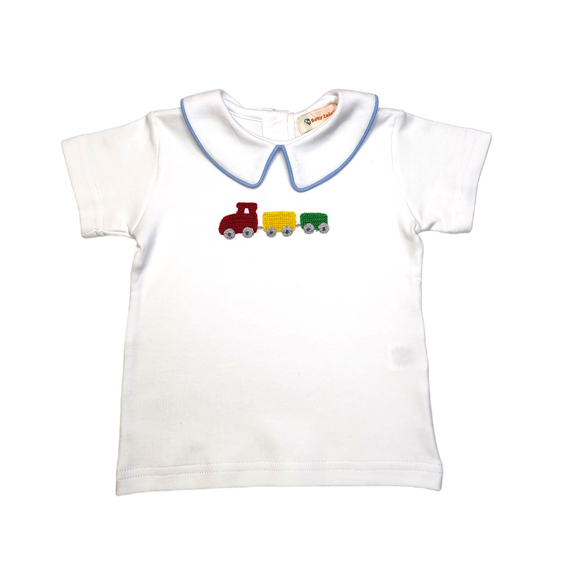 KB070 Peter Pan SS Shirt Crochet Train - Born Childrens Boutique