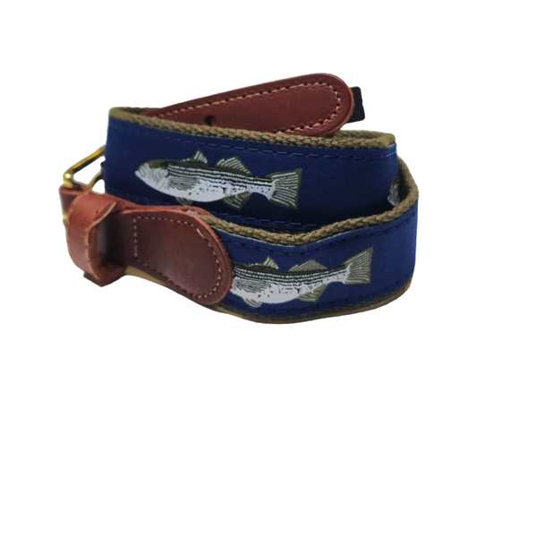 Preston Children's Ribbon Belt, Striper on Olive - Born Childrens Boutique