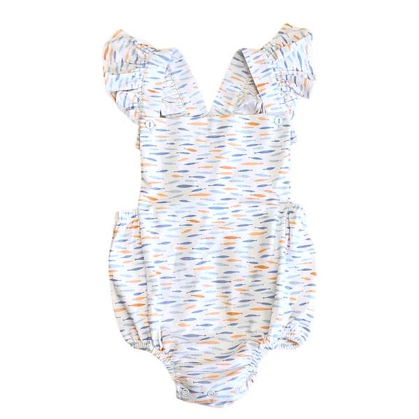 Squiggles Girl Bubble Fish Print - Born Childrens Boutique