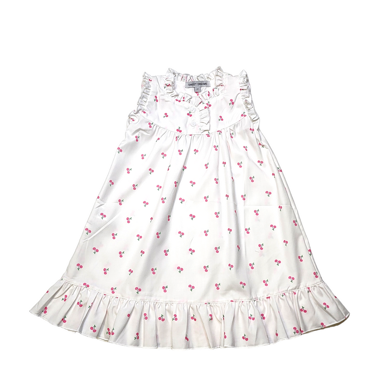 Flutter Sleeve Gown Cherry Print - Born Childrens Boutique