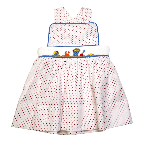 Remember Nguyen Red Knox Sundress-Playing in the Sand - Born Childrens Boutique
