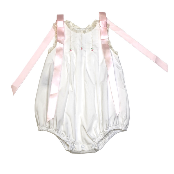Remember Nguyen White-Pink Bow Skylar Bubble - Born Childrens Boutique