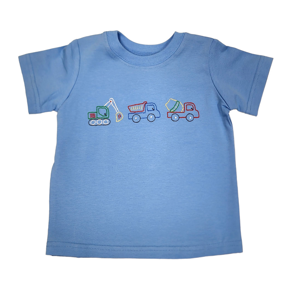 Houston Blue Shirt - Construction Trucks - Born Childrens Boutique