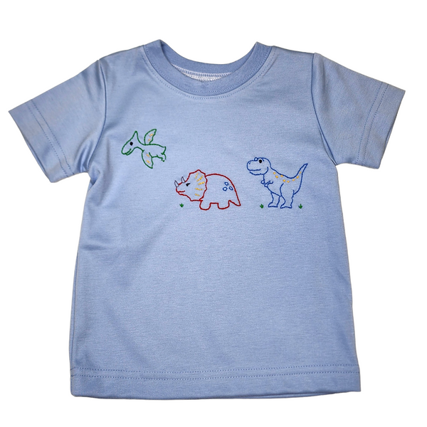 Houston Blue Shirt - Dinosaur - Born Childrens Boutique