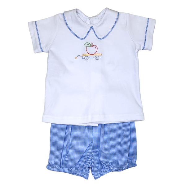 Blue Beau Short Set - Apple on Wagon - Born Childrens Boutique