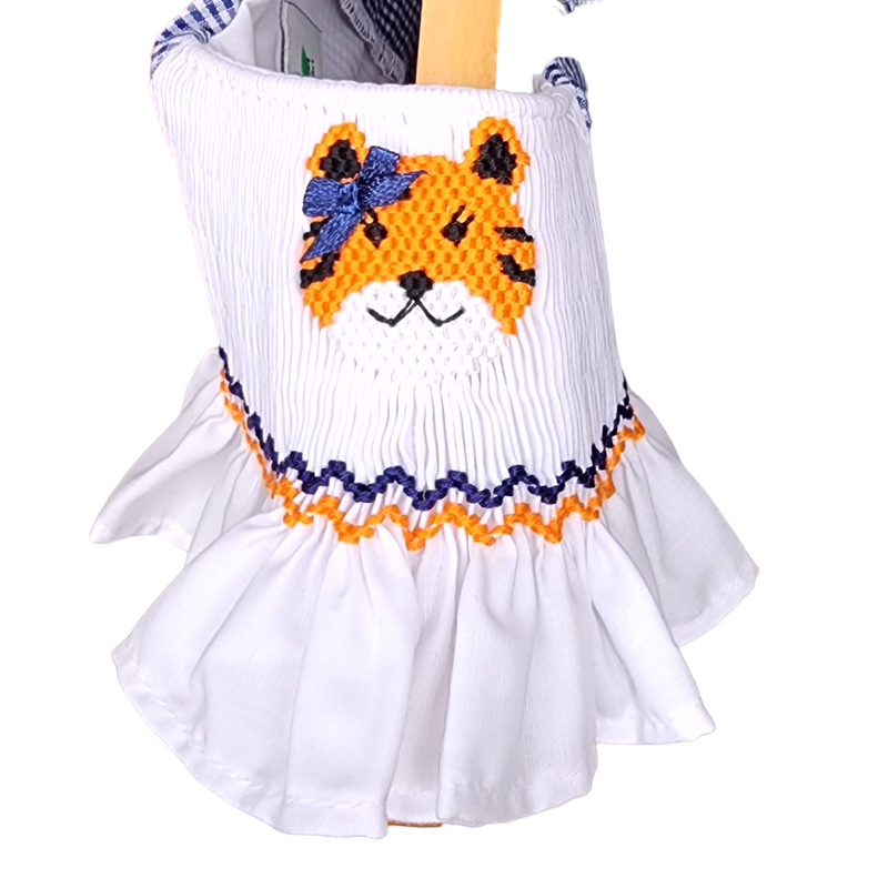 Smocked Sleeve Dress Tiger - Born Childrens Boutique