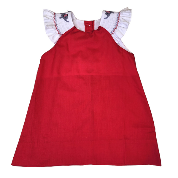 Smocked Sleeve Dress Elephant - Born Childrens Boutique