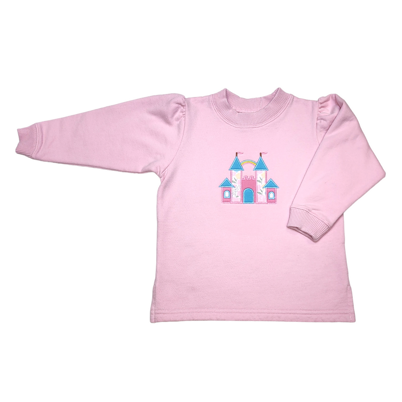 Solid Pink Castle Sweater - Born Childrens Boutique