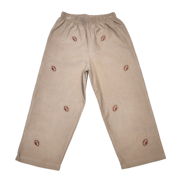 Cord Pant Sand with Footballs - Born Childrens Boutique