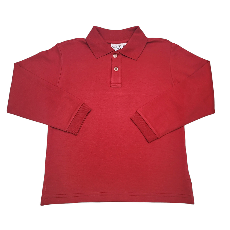 Interlock LS Polo Deep Red - Born Childrens Boutique