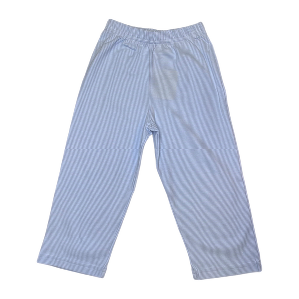 Jersey Straight Pants Sky Blue Thin Stripe - Born Childrens Boutique