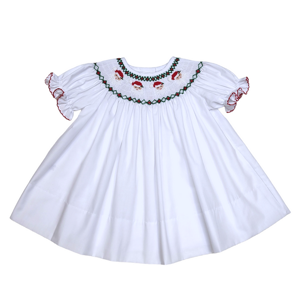 Emma Bishop White w/Smocked Santa - Born Childrens Boutique