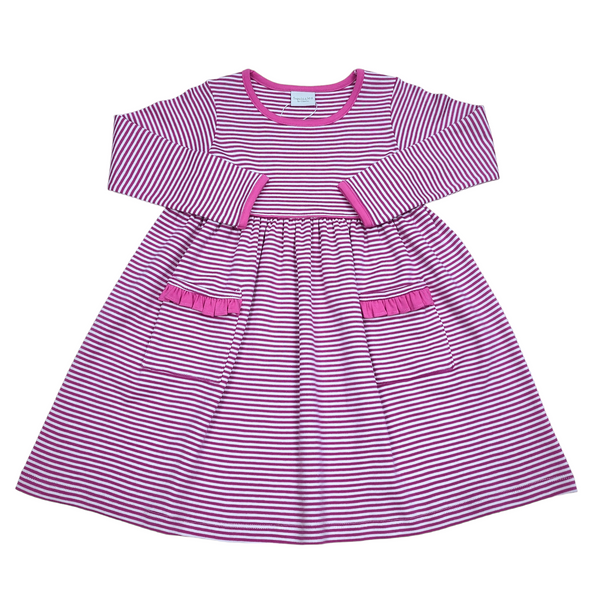 Hot Pink Stripe Pop Over Dress