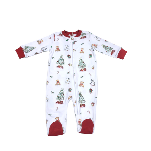 Christmas Tree Zipped Footie - Born Childrens Boutique