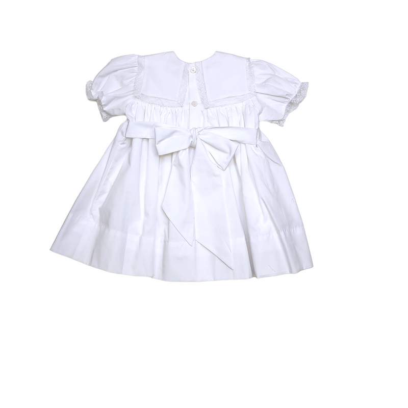 White Laura Beth Dress - Hollies - Born Childrens Boutique