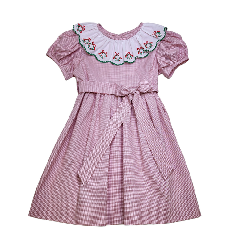 Violet Dress Red Windowpane - Born Childrens Boutique