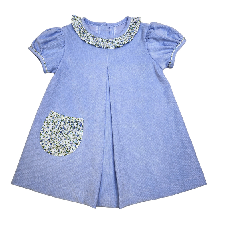 Avery Dress Blue Cord - Born Childrens Boutique