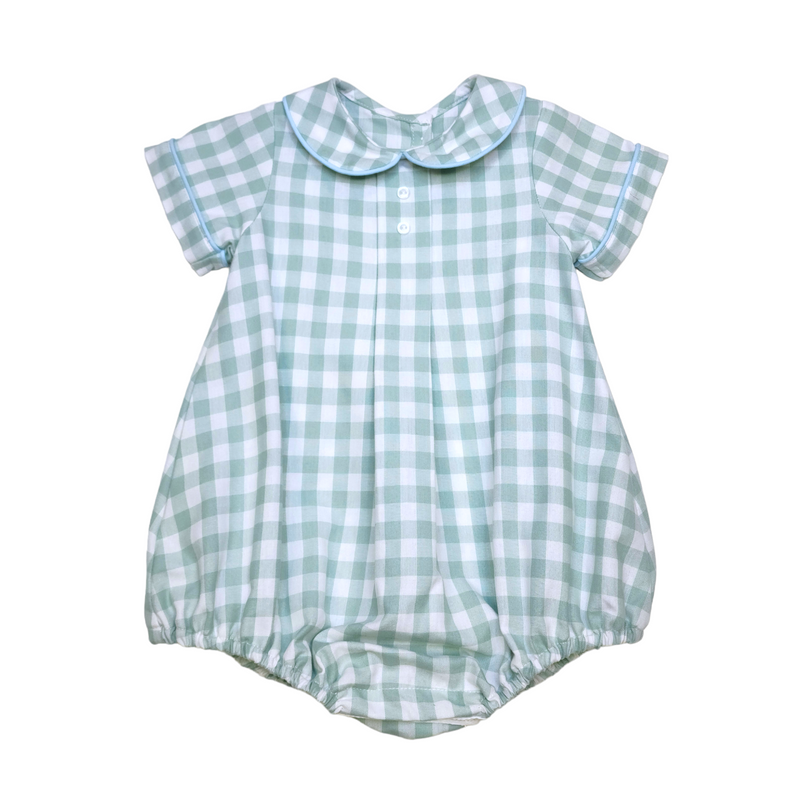 Jack Bubble Sage Check - Born Childrens Boutique