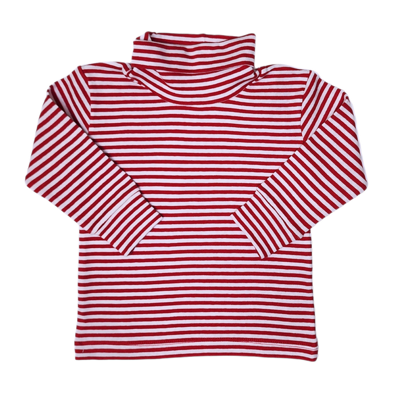 Interlock Turtleneck Red Thin Stripe - Born Childrens Boutique