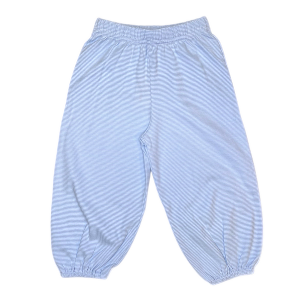 Boy Bloomer Pant, Sky Blue Thin Stripe - Born Childrens Boutique