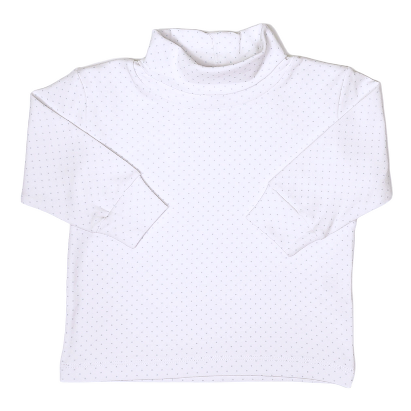 Interlock Turtleneck Baby Blue Dot - Born Childrens Boutique