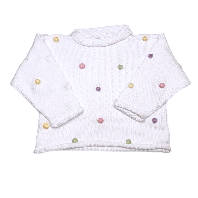 Pastel Pom Pom Roll Sweater - Born Childrens Boutique