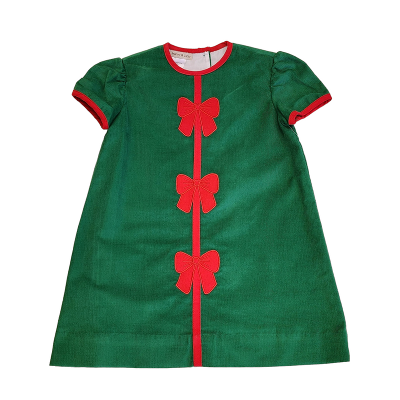 Christmas Bows Aline Dress - Born Childrens Boutique