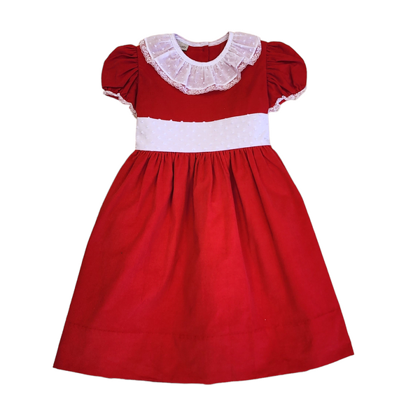 Red Corduroy Girl Dress - Born Childrens Boutique