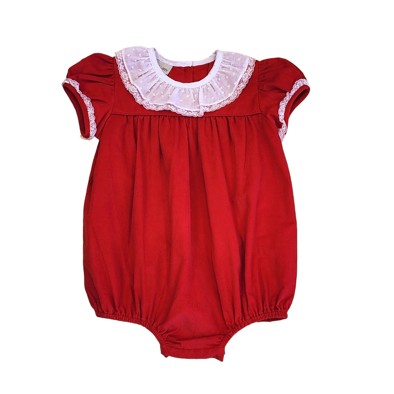 Red Corduroy Girl Bubble - Born Childrens Boutique
