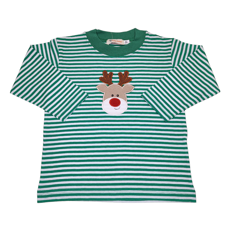 Happy Rudolph Head LS Shirt - Born Childrens Boutique